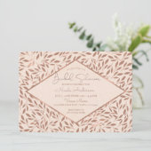 Roze bijtende bladeren botanisch glam Vrijgezellen Kaart (Staand voorkant)