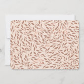 Roze bijtende bladeren botanisch glam Vrijgezellen Kaart (Achterkant)