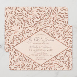 Roze bijtende bladeren botanisch glam Vrijgezellen Kaart