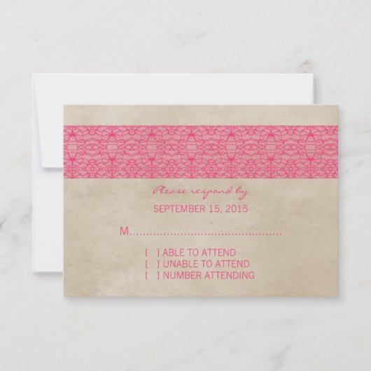 Roze, bijtende Kaart met respons (Voorkant)