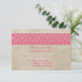 Roze, bijtende Kaart met respons (Staand voorkant)