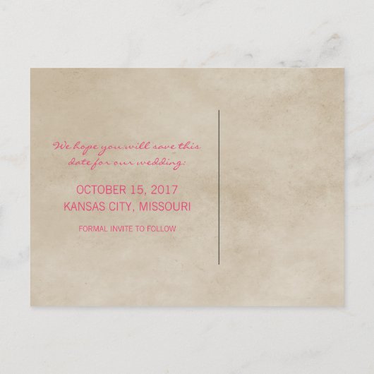 Roze bijtende kant Opslaan Briefkaart Datum (Achterkant)