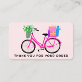 Roze Bike Gifts Klantenbestelling Dank u QR-code Visitekaartje (Voorkant)
