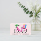Roze Bike Gifts Klantenbestelling Dank u QR-code Visitekaartje (Staand voorkant)