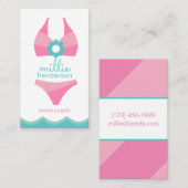 Roze Bikini Badpak Zakelijk of Contact Kaarten Visitekaartje (Voorkant / Achterkant)