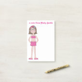 Roze bikini, bleke huid, brunette, blauw, Bob, Gla Post-it® Notes (Op bureau)