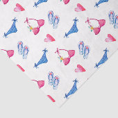 Roze Bikini & Flip Flops (Ontwerp 72 Roze Serie) Tissuepapier (Detail)