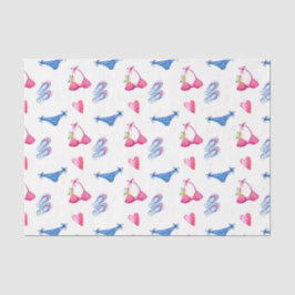 Roze Bikini & Flip Flops (Ontwerp 72 Roze Serie) Tissuepapier