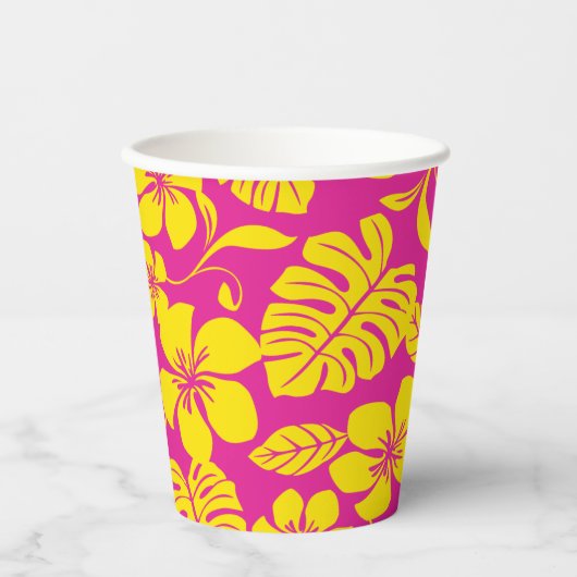 ROZE BIKINI (HEET ROZE/GEEL) PAPIEREN BEKERS (Voorkant)