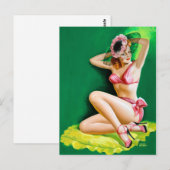 Roze Bikini omhoog Briefkaart (Voorkant / Achterkant)