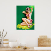 Roze Bikini omhoog Poster (Keuken)