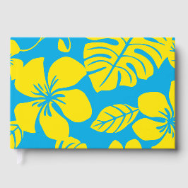 ROZE BIKINI PATROON IN BLAUW EN GEEL GASTENBOEK