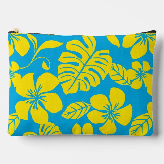 ROZE BIKINI PATROON IN BLAUW/GEEL ETUI (Voorkant)