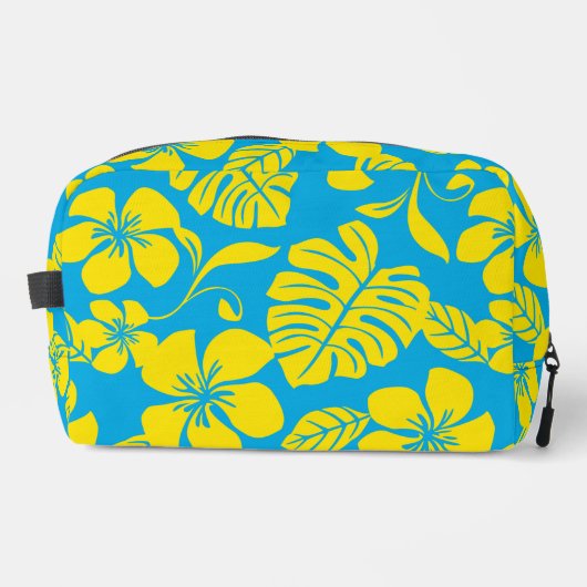 ROZE BIKINI PATROON IN BLAUW/GEEL TOILETTASJE (Voorkant)