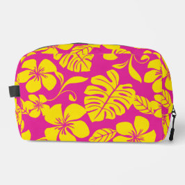 ROZE BIKINI PATROON IN FELROZE/GEEL TOILETTASJE