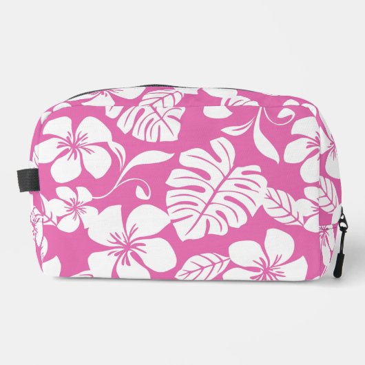 ROZE BIKINI PATROON IN FLAMINGO GOM ROZE TOILETTASJE (Voorkant)