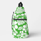 ROZE BIKINI PATROON IN GRASGROEN SLING BAG (Voorkant)