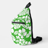 ROZE BIKINI PATROON IN GRASGROEN SLING BAG (Rechterhoek)