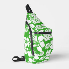 ROZE BIKINI PATROON IN GRASGROEN SLING BAG
