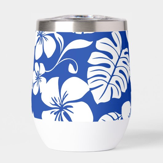 ROZE BIKINI PATROON IN KONINKLIJK BLAUW (Voorkant)