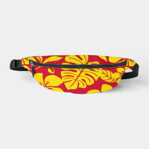 ROZE BIKINI PATROON IN ROOD/GOUD HEUPTASJE