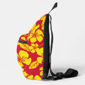 ROZE BIKINI PATROON IN ROOD/GOUDE SLING BAG (Rechts)