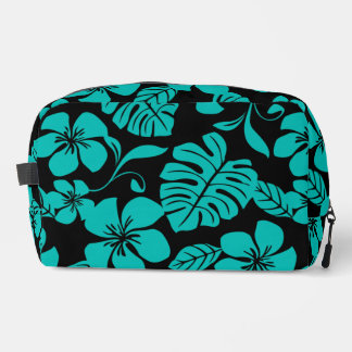ROZE BIKINI PATROON IN ZWART/BLAUWGROEN TOILETTASJE