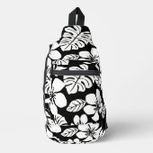 ROZE BIKINI PATROON IN ZWART SLING BAG (Voorkant)