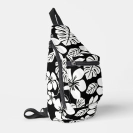 ROZE BIKINI PATROON IN ZWART SLING BAG