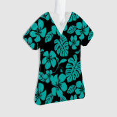 ROZE BIKINI SCRUBS IN ZWART/TURKOIS ORNAMENT (voorkant)