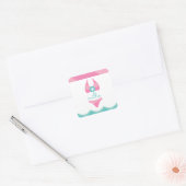 Roze Bikini Swimsuit gepersonaliseerde Sticker (Envelop)