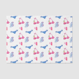 Roze Bikini & Teenslippers (ontwerp 72 roze reeks) Tissuepapier