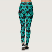 ROZE BIKINI (ZWART/TEAL) LEGGINGS (Achterkant)