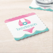 Roze bikini-zwempak - Aangepaste Onderzetters papi (Gebogen)