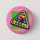 Roze biljarten ronde button 5,7 cm (Voorkant)