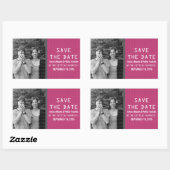 Roze Binaire Code Foto Save the Date Stickers (Vel)