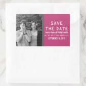 Roze Binaire Code Foto Save the Date Stickers (Tas)