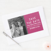 Roze Binaire Code Foto Save the Date Stickers (Envelop)