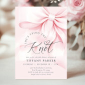 Roze binden van de knoop bruids douche uitnodiging