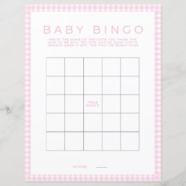 Roze Bingo Baby shower Spel Papier Blad