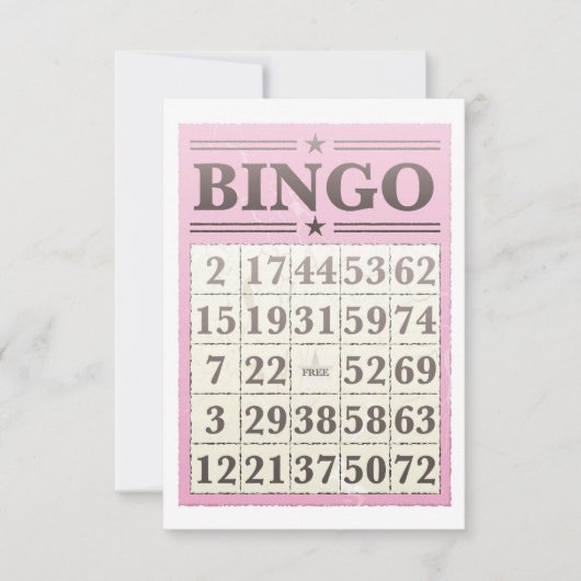 Roze Bingo Score Kaart (Voorkant)