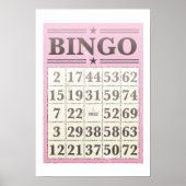 Roze Bingo Score Kaart Poster (Voorkant)