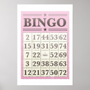 Roze Bingo Score Kaart Poster