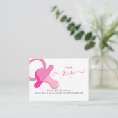 ROZE BINKY, BABY SHOWER RSVP Behuizing Kaart (Staand voorkant)