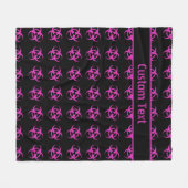 Roze biogevaarsymbolen Blanket met aangepaste teks Fleece Deken (Voorkant (Horizontaal))