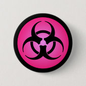 Roze biogevaarsymbool Button (Voorkant)