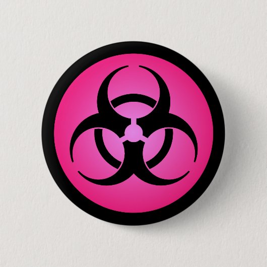 Roze biogevaarsymbool Button (Voorkant)