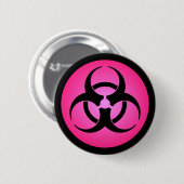 Roze biogevaarsymbool Button (Voorkant /achterkant)