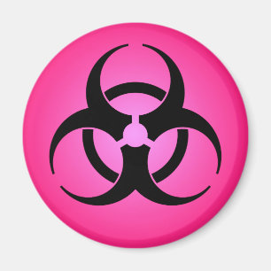 Roze biogevaarsymbool Magnet