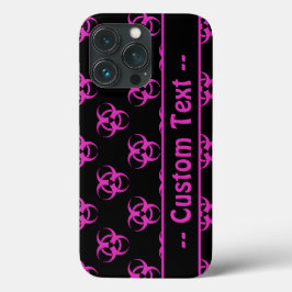 Roze biohazard met aangepaste tekst Case-Mate iPhone case